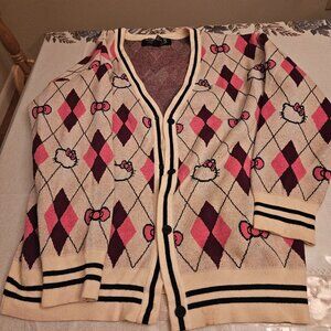 Forever 21x Hello Kitty and Friends Argyle Carigan Sweater